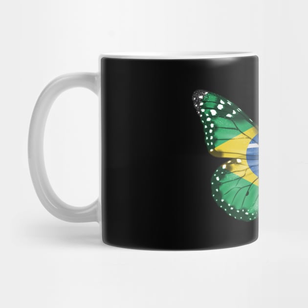 Brazilian Flag  Butterfly - Gift for Brazilian From Brazil by Country Flags